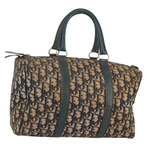 DIOR Trotter Canvas Boston Bag Navy Silver - Picture 1 of 13